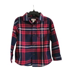 Red Plaid Button Down Size 3T Cat & Jack Top